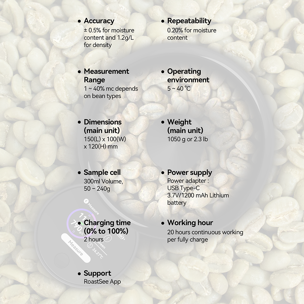 Kaffefugt- og densitetsanalysator AquaDense